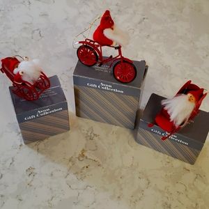 Avon Frolicking Santa's ornaments
